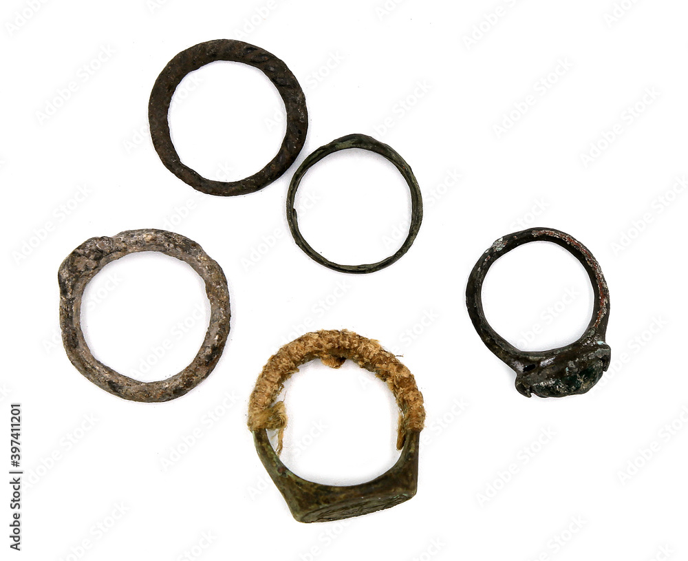 ancient archaeological finds on white background ancient archaeological finds on white background