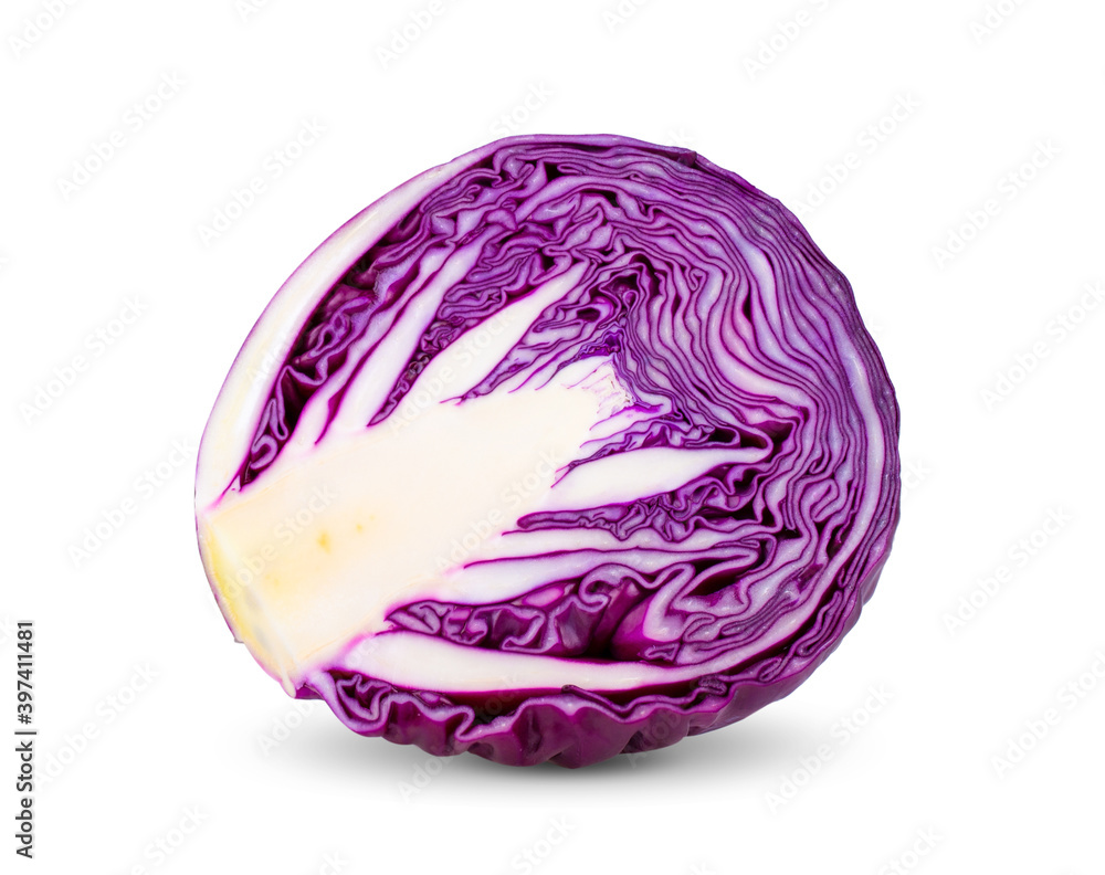 Red cabbage on white background Red cabbage on white background