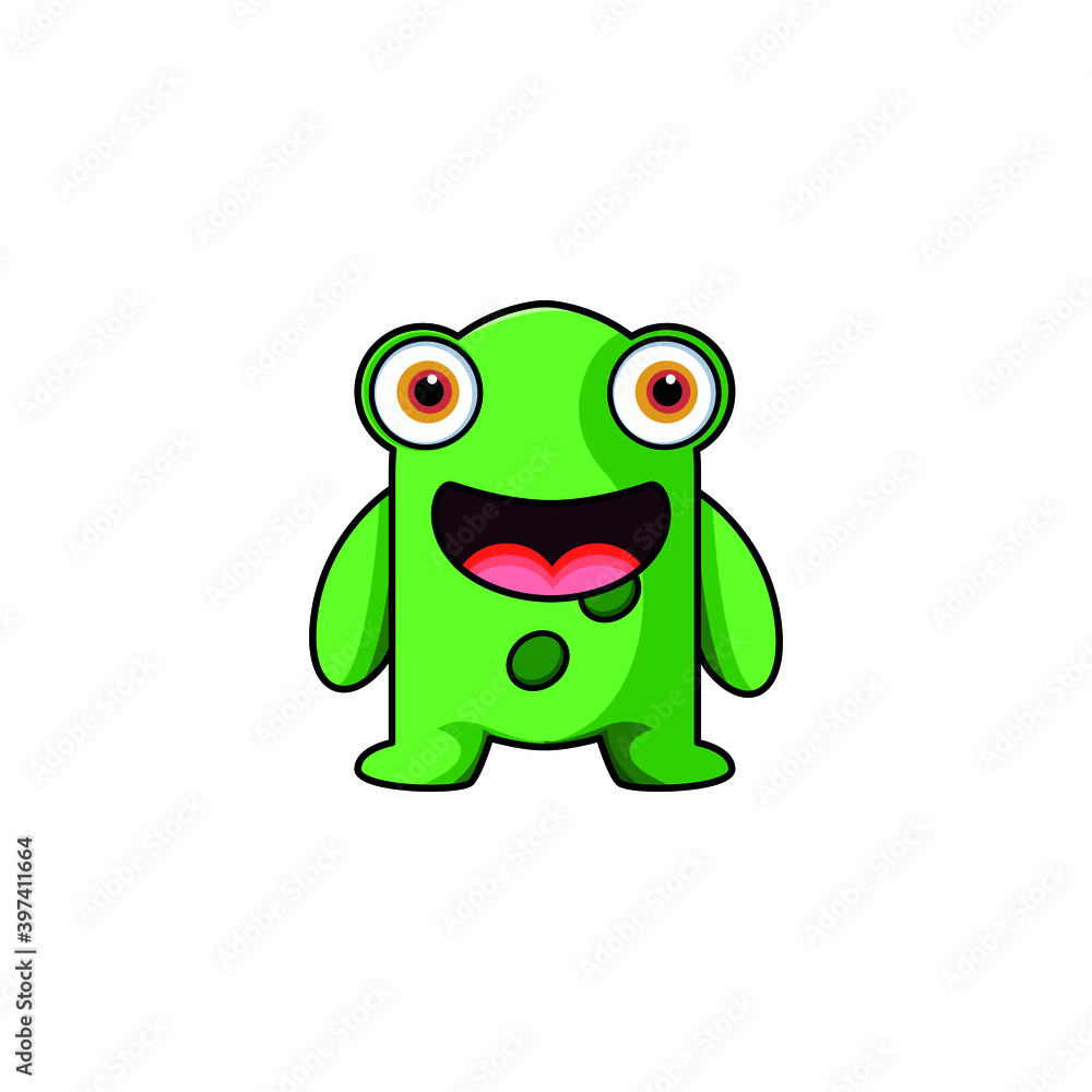 Fototapeta premium Cute monster logo. Monster logo character template vector. Character logo template.