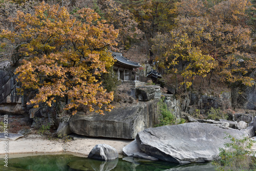 Autumn maple leaves in Hwayang-gugok, Korea