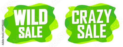Set Sale banners design template, discount tags, app icons, vector illustration