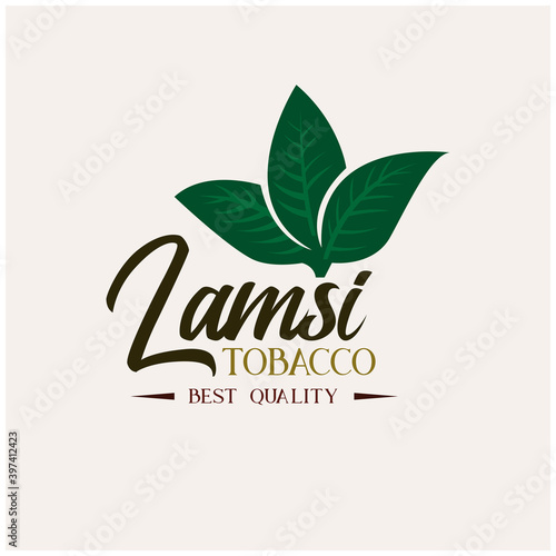tobacco design logo vector. green tobacco icon vector