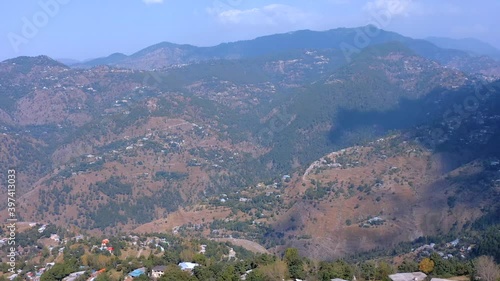 4K Drone Footage, Aerial view of Patriata Murree, Lush Green Pine Trees Forest Landscape and Patriata Chairlift, New Murree, Punjab, Pakistan, 4K Forest Videos, 
 photo