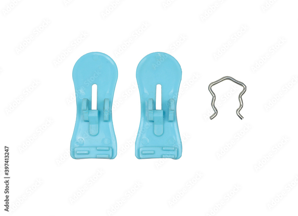 Plastic Clothespins isolated on white background Plastic Clothespins isolated on white background