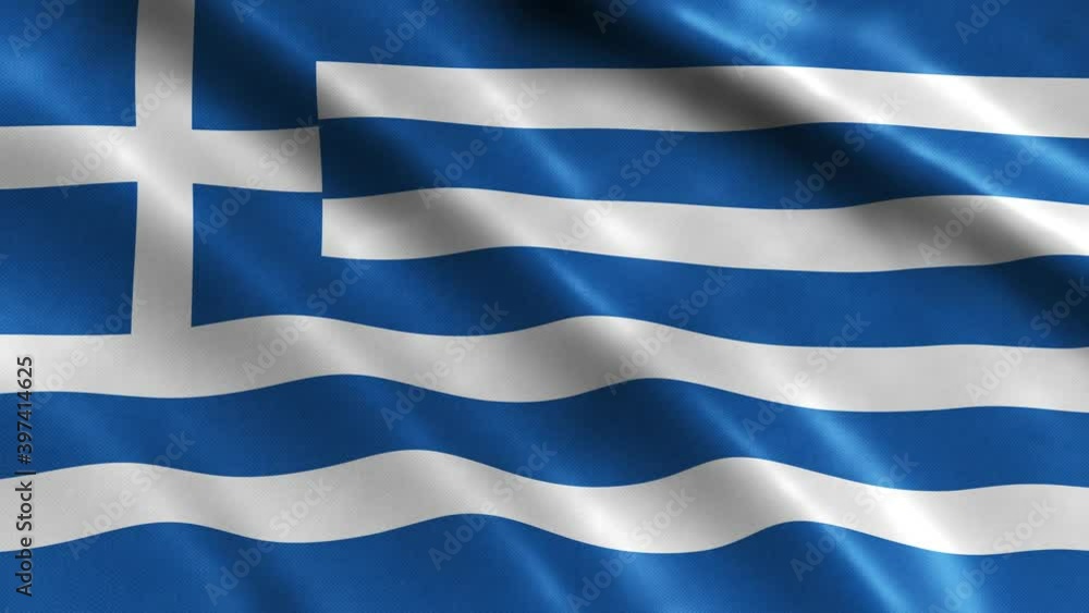 Greece National Flag Country Banner Waving 3D Loop Animation. High Quality 4K Resolution. Greece National Flag Country Banner Waving 3D Loop Animation. High Quality 4K Resolution.