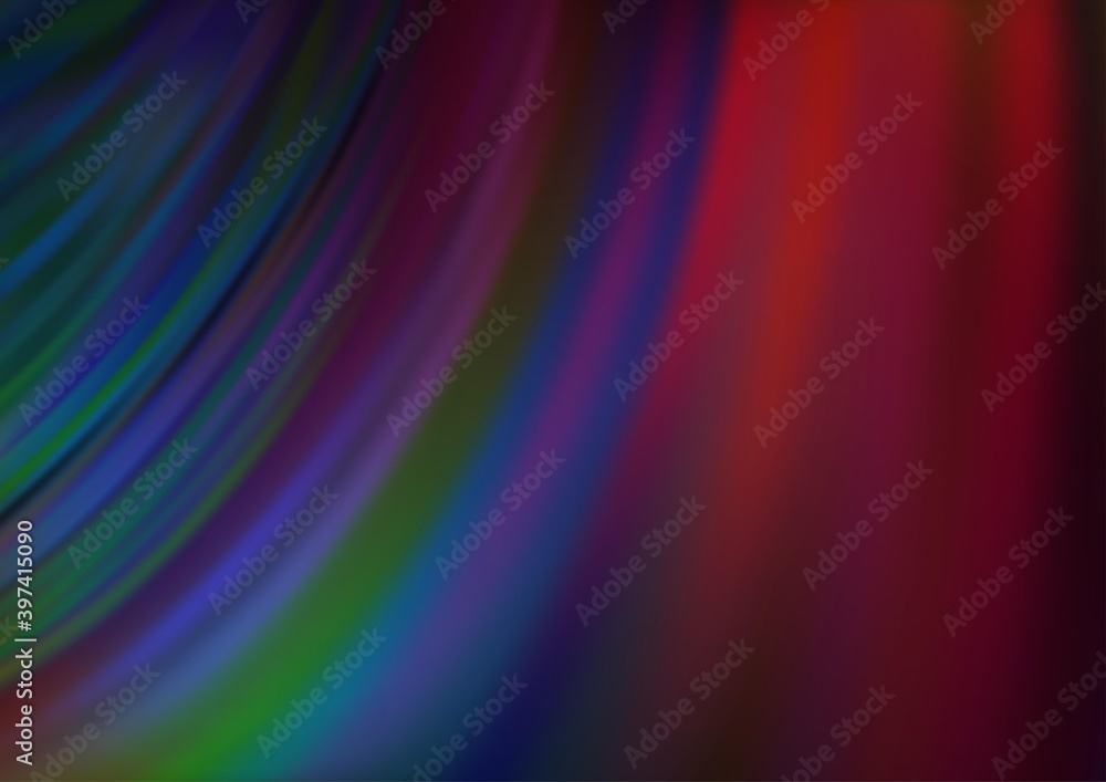 Fototapeta premium Dark Blue, Red vector pattern with lava shapes.