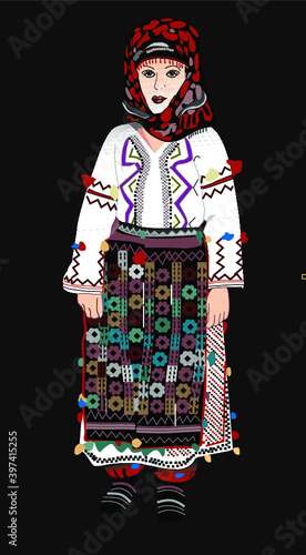 Authentic anatolian girl, ottoman dress, folkloric dress, traditional costume
