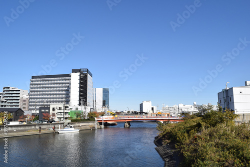 Cityscape in front of Haneda Airport  Tokyo  Japan