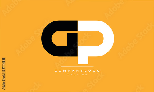 Alphabet letters Initials Monogram logo GP or PG G and P