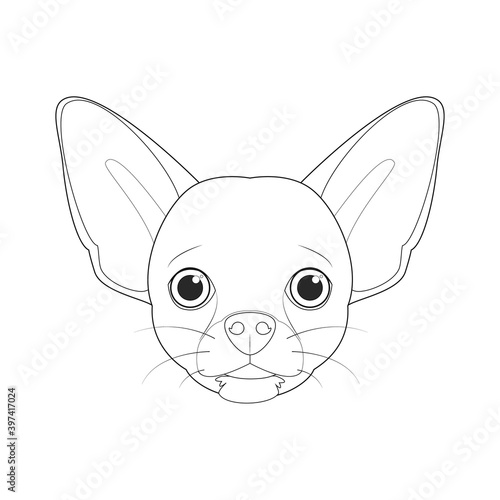 Chihuahua dog easy coloring cartoon vector illustration. Isolated on white background