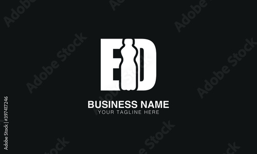 ED E D  initial creative logo with bottle vector template image