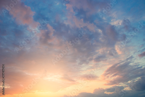 Fototapeta Naklejka Na Ścianę i Meble -  Evening sky with colorful clouds sunset 