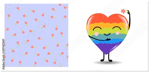 rainbow hearts. lgbt. Trendy cartoon poster. Decorative symbol. Celebration banner. Bright decoration. Poster, print, card, banner design. Fashion print