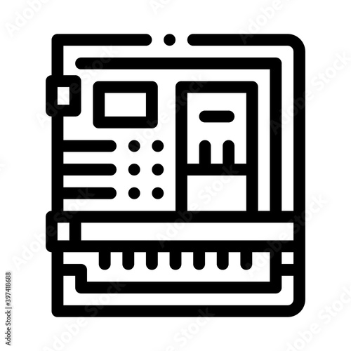 back of computer system with ports black icon vector. back of computer system with ports sign. isolated symbol illustration