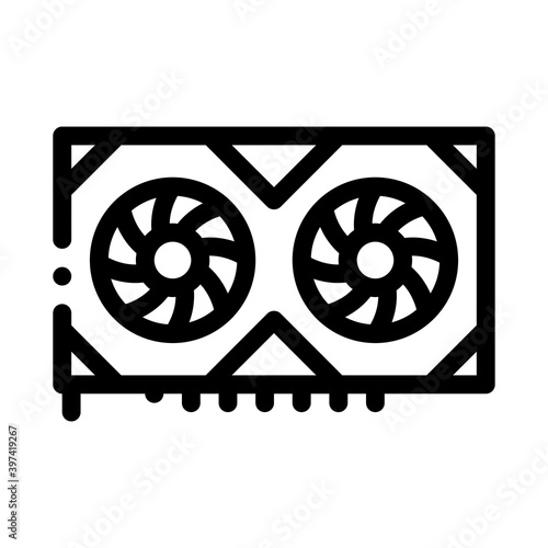 video adapter black icon vector. video adapter sign. isolated symbol illustration
