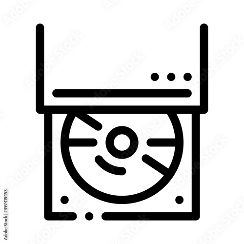optical disc drive black icon vector. optical disc drive sign. isolated symbol illustration