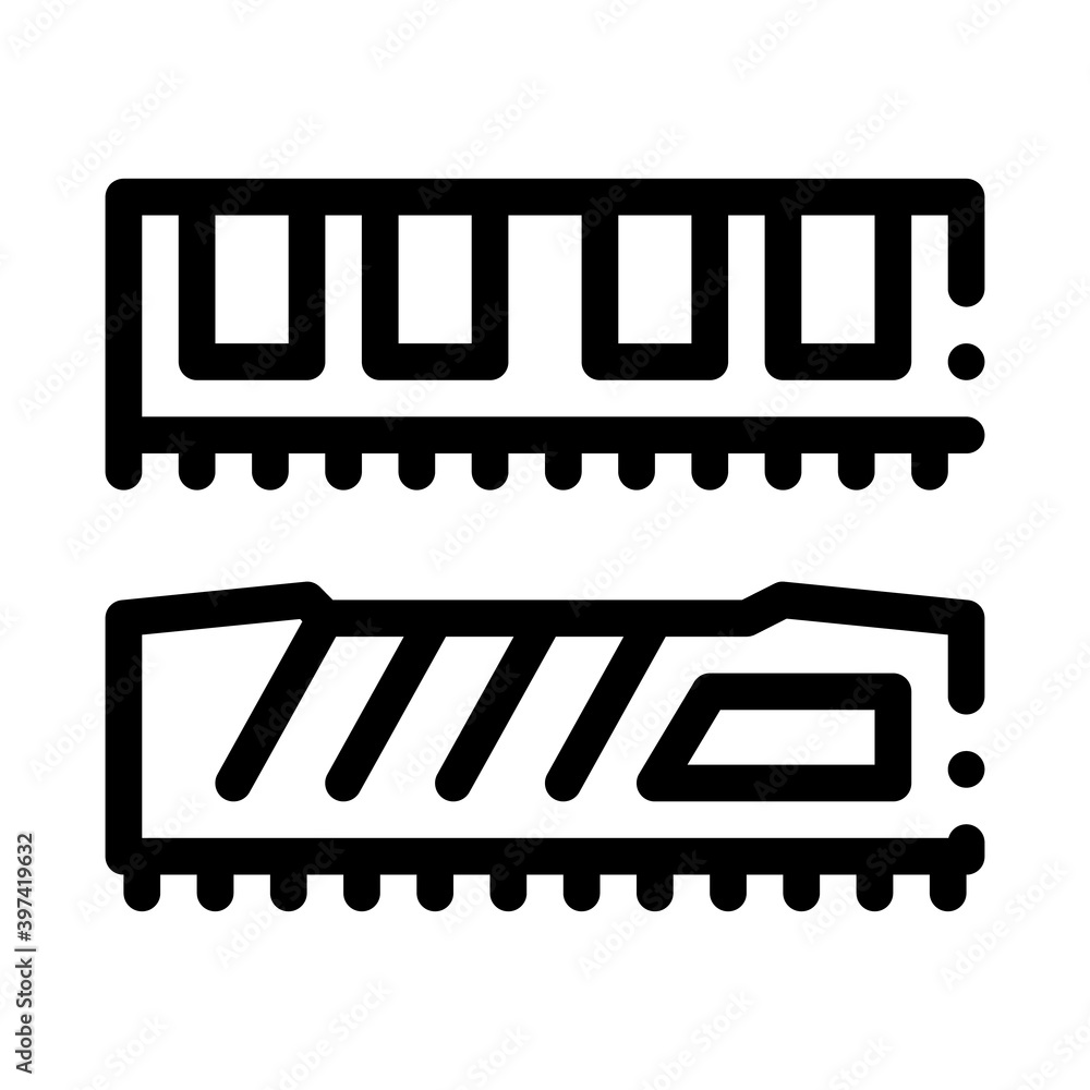 riser memory cards black icon vector. riser memory cards sign. isolated symbol illustration riser memory cards black icon vector. riser memory cards sign. isolated symbol illustration