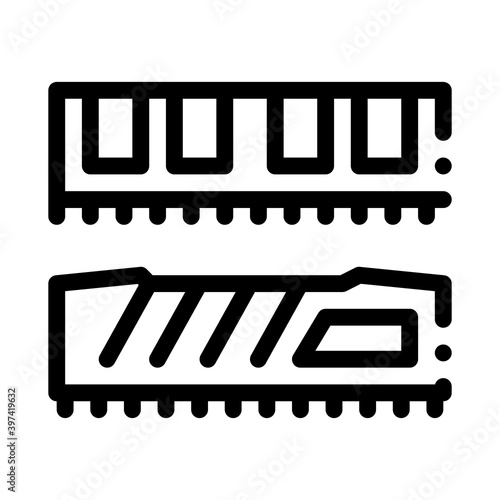 riser memory cards black icon vector. riser memory cards sign. isolated symbol illustration