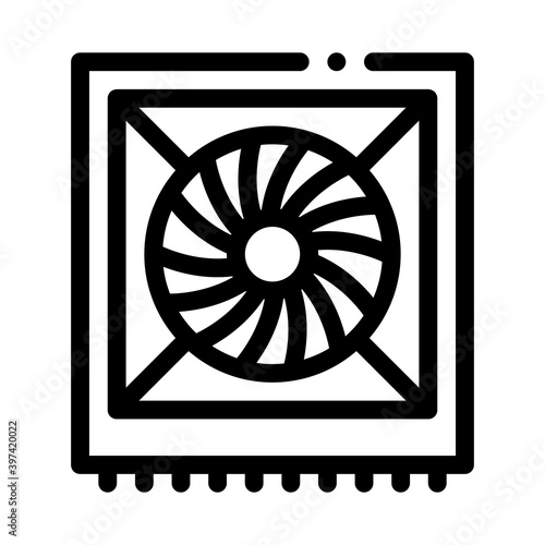 system fan computer component black icon vector. system fan computer component sign. isolated symbol illustration