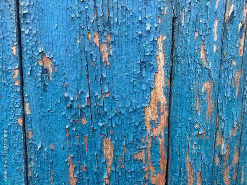 Texture of Wood blue panel for background. Vintage wood background