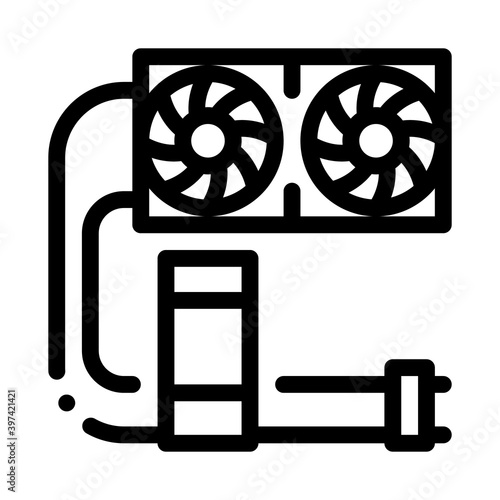 water cooler computer part black icon vector. water cooler computer part sign. isolated symbol illustration
