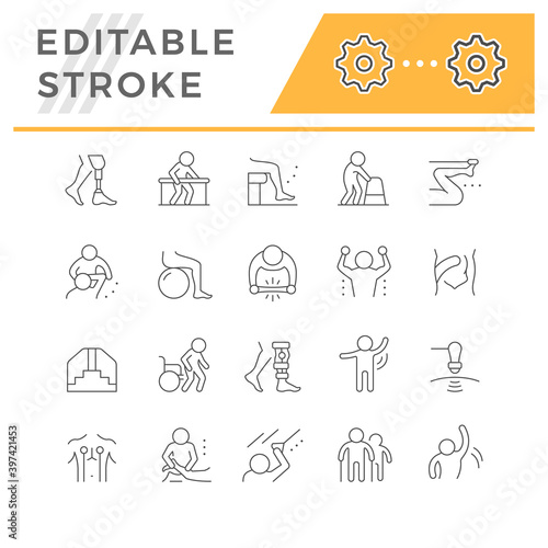 Set line icons of physical therapy © motorama