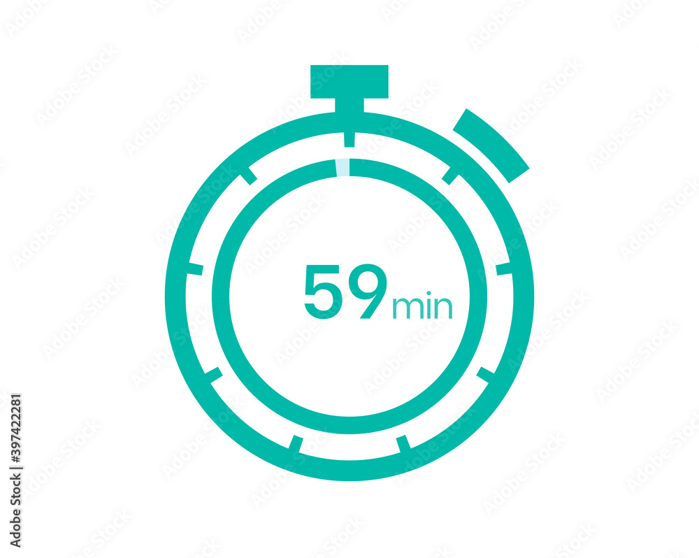 59 minutes timer icon, 59 min digital timer. Clock and watch, timer, countdown 59 minutes timer icon, 59 min digital timer. Clock and watch, timer, countdown