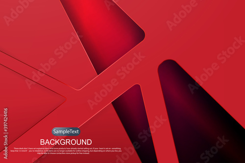 Abstract design in red tint with gradient and geometric shapes
