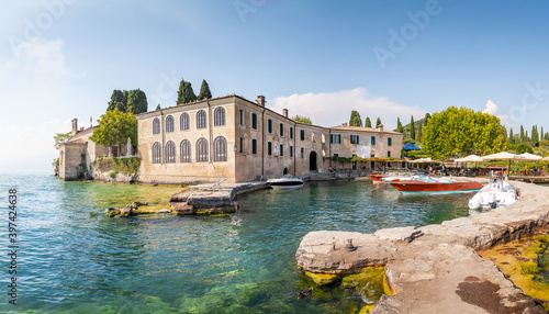 Lakeside view at Punta San Vigilio, Lake Garda, Trentino, Italy