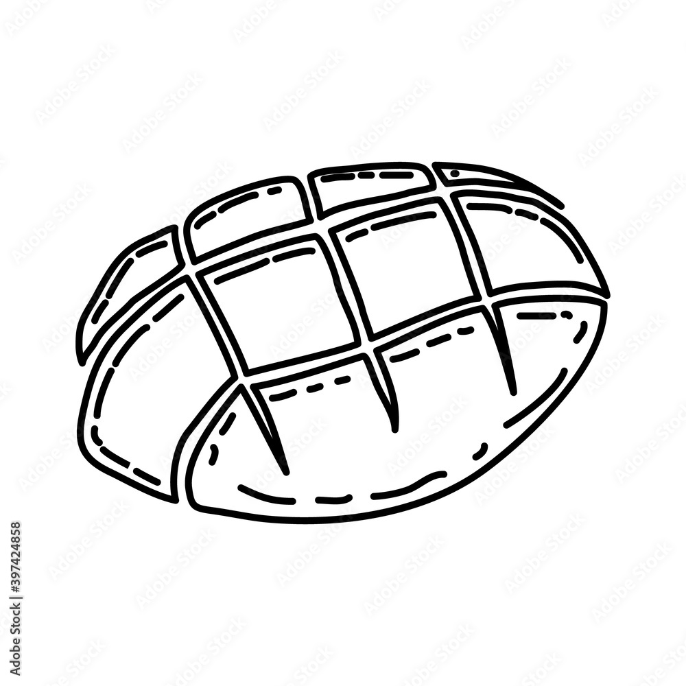 Melonpan Icon. Doodle Hand Drawn or Outline Icon Style Melonpan Icon. Doodle Hand Drawn or Outline Icon Style