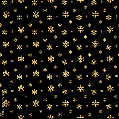 seamless gold snowflakes pattern and background vector illustration