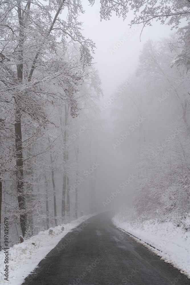 Fototapeta premium Russberg bei Tuttlingen im Winter