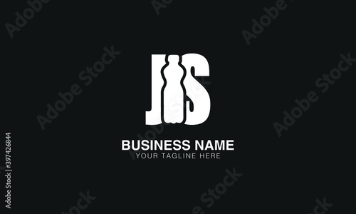 JS J S  initial creative logo with bottle vector template image