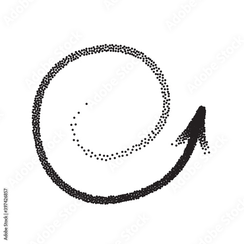 Handdrawn stipple arrow vector in sketch style isolated on white background. Arrows pencil vector illustration.