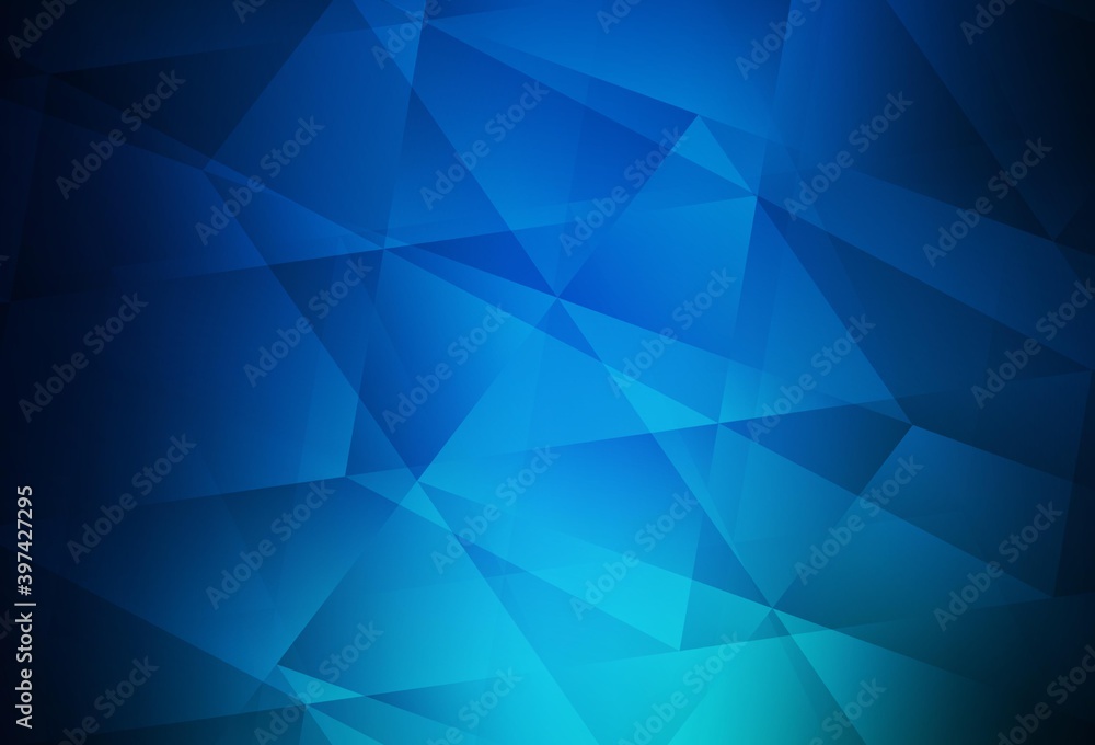Dark BLUE vector polygon abstract layout. Dark BLUE vector polygon abstract layout.