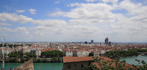 Vue aérienne de la ville de Lyon
