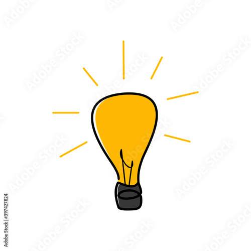 simple light bulb illustration free vector