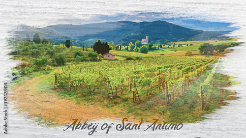Abbey of Sant Antimo with v...