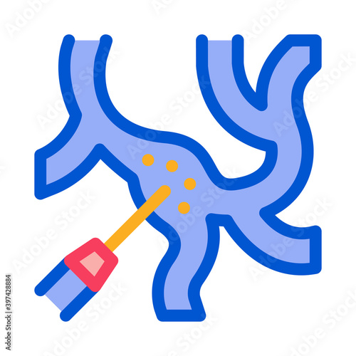 laser treatment varicose veins color icon vector. laser treatment varicose veins sign. isolated symbol illustration