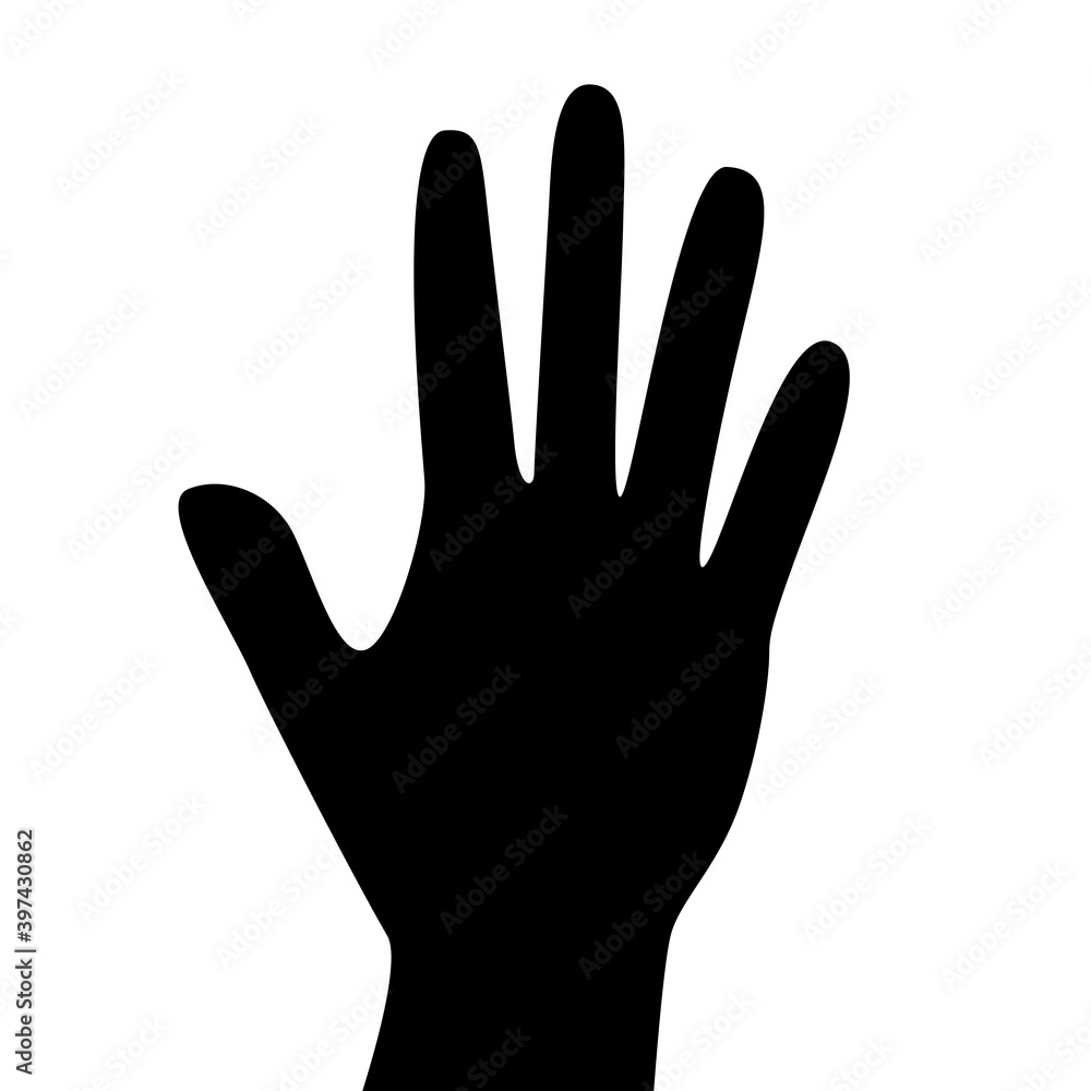 Black hand silhouette isolated on white background. Vector Illustration Black hand silhouette isolated on white background. Vector Illustration