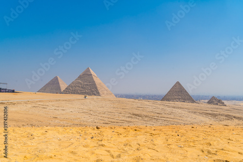 The Pyramids of Giza  the oldest Funerary monument in the world. In the city of Cairo  Egypt