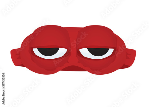 Red sleeping eyes mask. vector