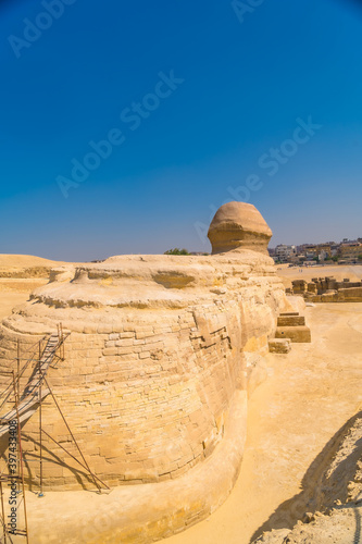 The spectacular Sphinx of Giza in the city of Cairo, Egypt