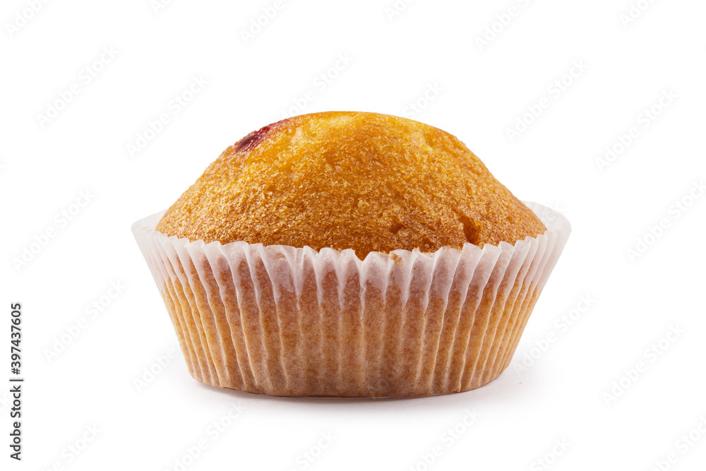muffin with fruit filling, isolate on a white background
