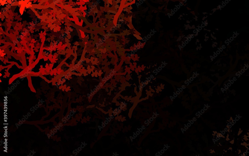 Dark Red vector abstract pattern with trees, branches. Dark Red vector abstract pattern with trees, branches.