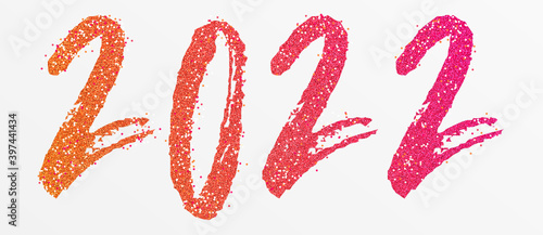 2022 - happy new year 2022 gold glitter