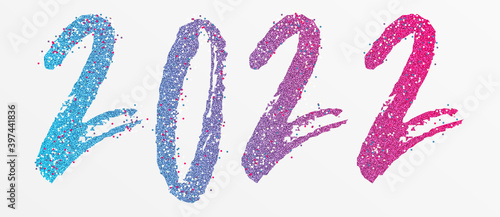 2022 - happy new year 2022 gold glitter