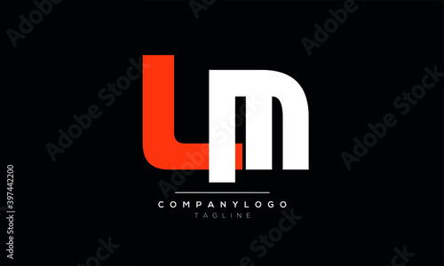 Alphabet letters Initials Monogram logo LM,ML,L and M