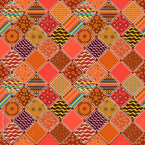 Ethnic patchwork quilt pattern. seamless texture for your design