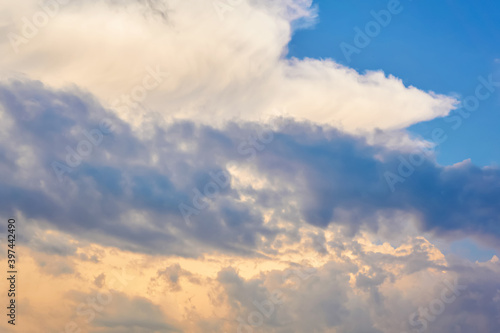 natural background - cumulonimbus cloud against morning sky